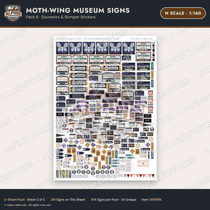 Alpine Railworks 30875N N Scale Roadside Signs - Mothman Museum