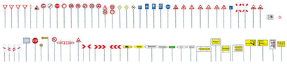 Faller 180533 HO Scale European Traffic Sign Set, Epoch V Kit