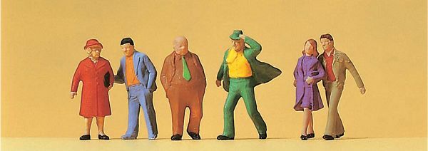 Preiser 14124 HO Scale Pedestrians -- Passers-By pkg(6)