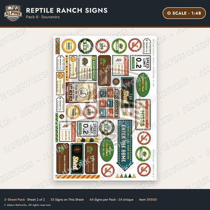 Alpine Railworks 31133O O Scale Roadside Signs - Reptile Zoo