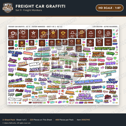 Alpine Railworks 30527HO HO Scale Freight Car Graffiti Cut-Outs
