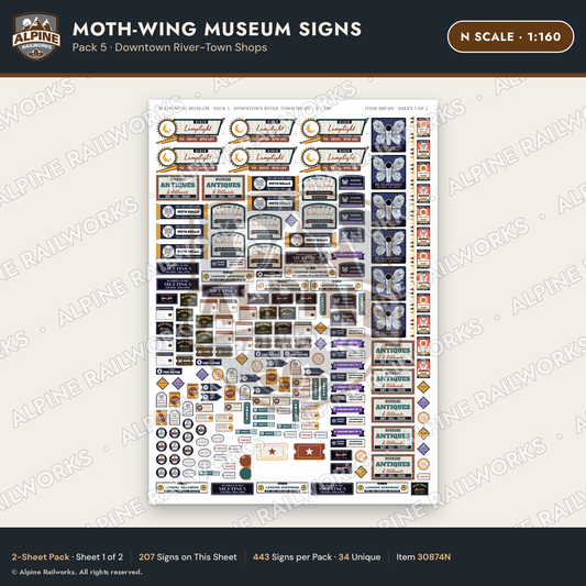 Alpine Railworks 30874N N Scale Roadside Signs - Mothman Museum