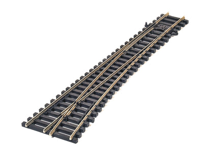 Peco SL-U1296 TT Scale Code 55 Medium-Radius Turnout with Wood Ties