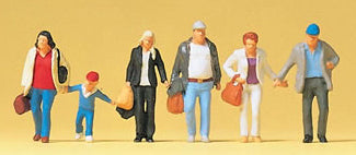 Preiser 10516 HO Scale Pedestrians Walking Travelers #1 pkg(6)