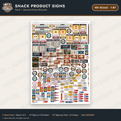 Alpine Railworks 30344HO HO Scale Snack Product Signs