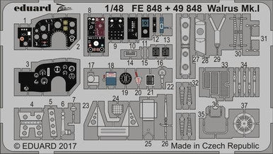 Eduard FE848 1/48 Walrus Mk.I for Airfix Photo Etch Detail Set