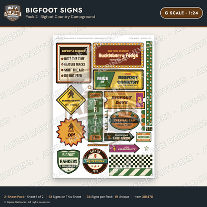 Alpine Railworks 30147G G Scale Bigfoot Signs