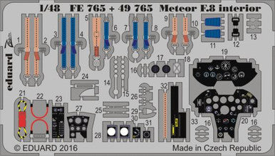 Eduard FE765 1/48 Meteor F.8 for Airfix Photo Etch Detail Set
