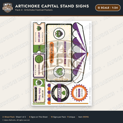 Alpine Railworks 31011G G Scale Roadside Signs - Giant Artichoke