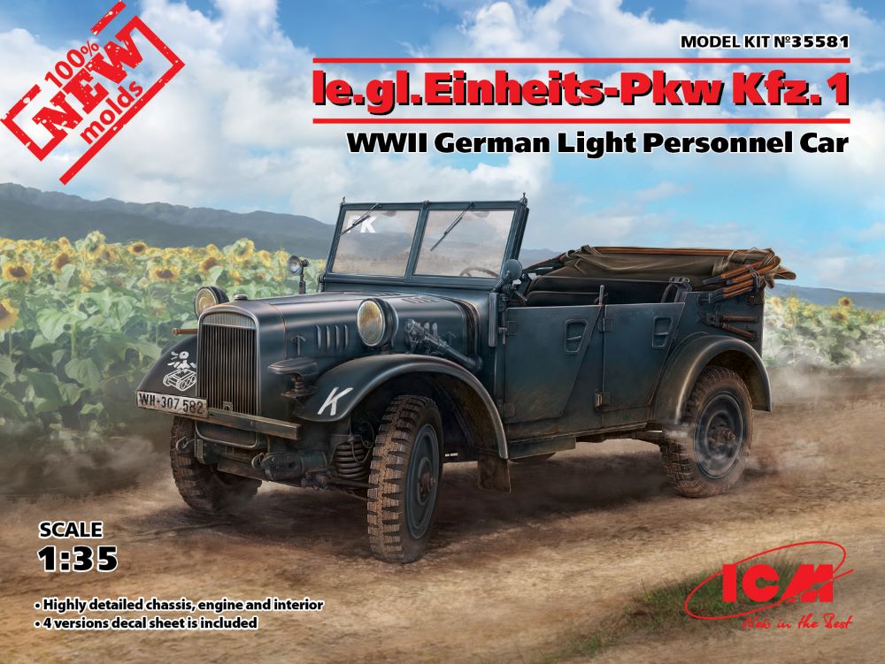 ICM Models 35581 1/35 WWII German le.gl.Pkw Kfz1 Light Personnel Car