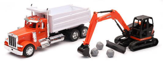 New Ray SS-33383A 1/32 Scale Kubota - Peterbilt 379 Dump Truck