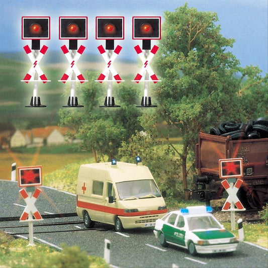 Busch 5913 HO Scale Crossing Warning Signals with Signs Set
