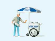 Preiser 29116 HO Scale Ice Cream Vendor w/Cart Individual Figure