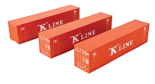 Walthers Scenemaster 18204 HO Scale 40' Flat Panel Container - 3-Pack -- K-Line