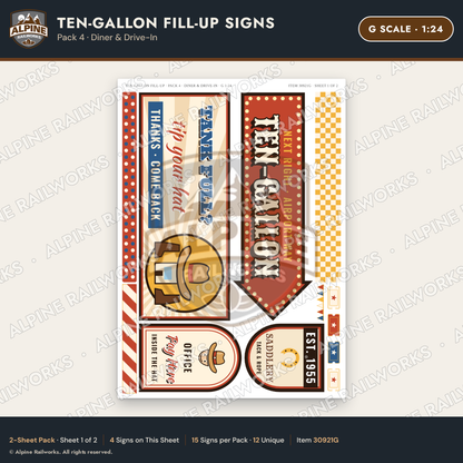 Alpine Railworks 30921G G Scale Roadside Attraction Signs - Cowboy Hat