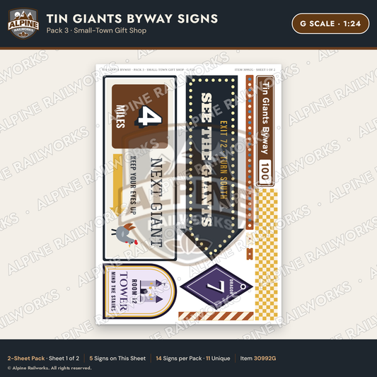Alpine Railworks 30992G G Scale Roadside Signs - Scrap Metal Giants