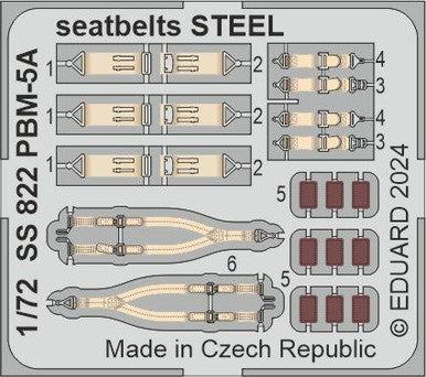 Eduard SS822 1/72 PBM-5A Seatbelts STEEL 1/72