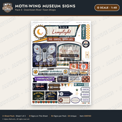 Alpine Railworks 30874O O Scale Roadside Signs - Mothman Museum
