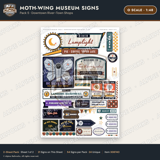 Alpine Railworks 30874O O Scale Roadside Signs - Mothman Museum