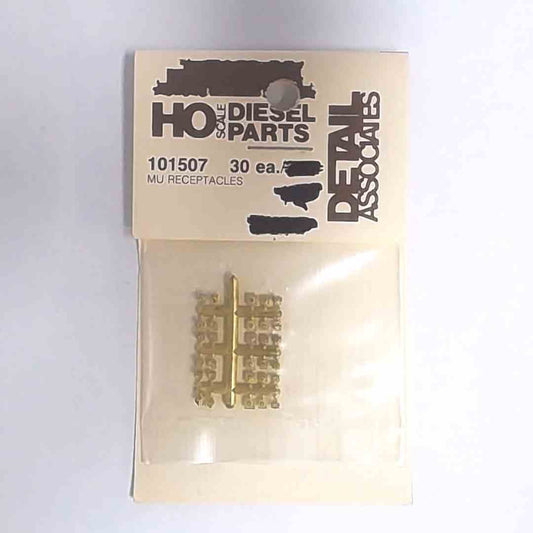 Detail Associates 101507 HO Scale MU Receptacles -- Brass pkg(10)