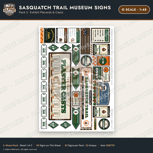 Alpine Railworks 30877O O Scale Roadside Signs - Bigfoot Museum