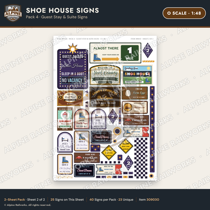 Alpine Railworks 30903O O Scale Roadside Attraction Signs - Shoe House