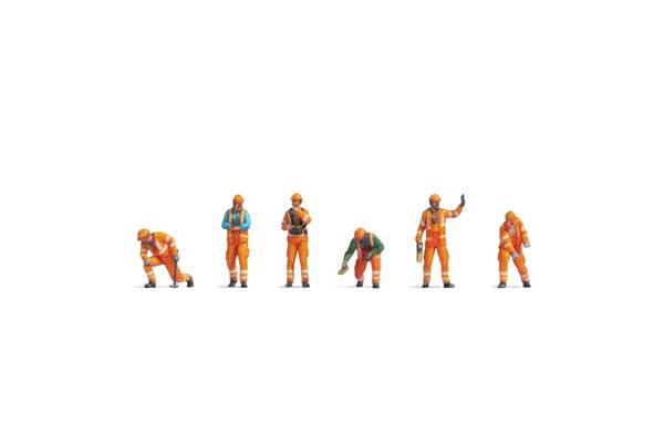 Noch 35250 N Scale Railway Switchmen in Safety Vests -- pkg(6)