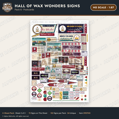Alpine Railworks 31157HO HO Scale Roadside Signs - Wax Museum