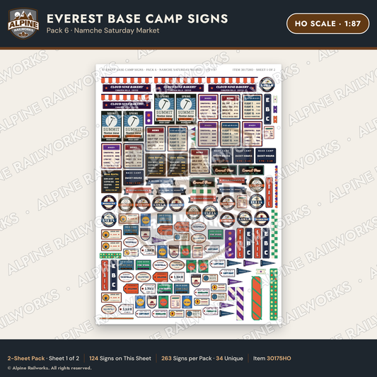 Alpine Railworks 30175HO HO Scale Everest Base Camp Signs
