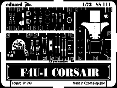 Eduard SS111 1/72 Corsair Photo Etch Interior Detail Set
