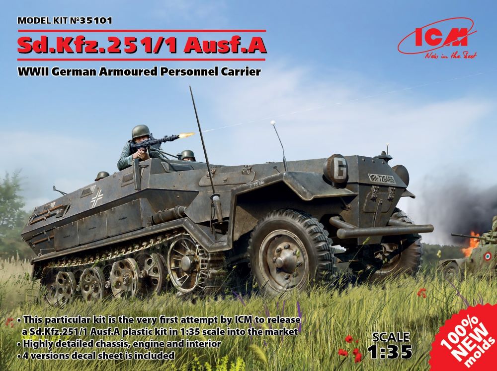 ICM Models 35101 1/35 WWII German SdKfz 251/1 Ausf A Armoured Personnel Carrier