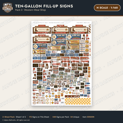Alpine Railworks 30920N N Scale Roadside Attraction Signs - Cowboy Hat