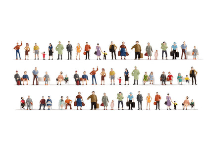 Noch 18401 HO Scale Mega Economy Figure Set, 60-Pack