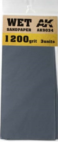 AK Interactive 9034 Wet Sandpaper Sheets 1200 Grit (3)