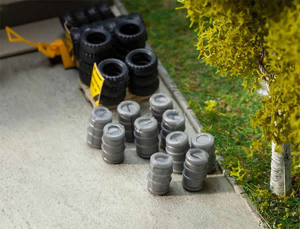 Faller 180971 HO Scale Aluminum Beer Barrels pkg(10)