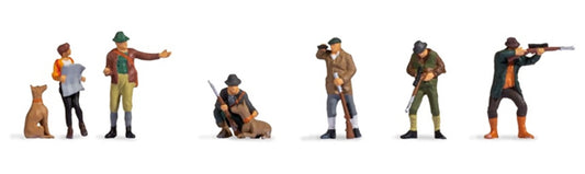 Noch 36059 N Scale Hunters and Foresters -- 6 People, 2 Dogs