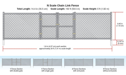 Woodland Scenics A2993 N Scale Chain Link Fence