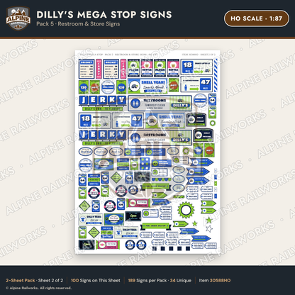Alpine Railworks 30588HO HO Scale Roadside Signs - Travel Center