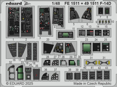 Eduard FE1511 1/48 F-14D Zoom Set for GREAT WALL HOBBY Kit