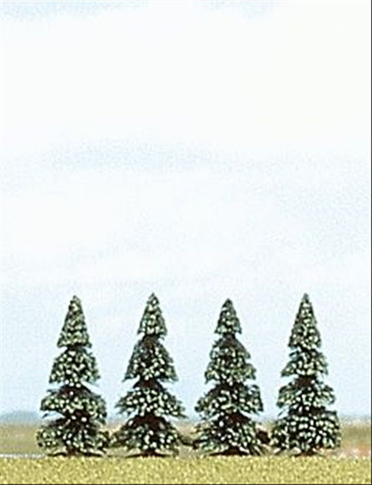Busch 6100 HO/N/TT Scale Pine Trees, 2-3/16in/5.5cm pkg(4)