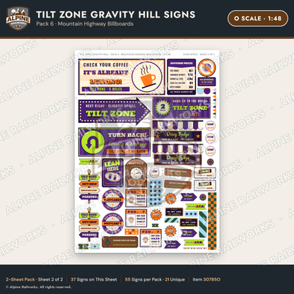 Alpine Railworks 30785O O Scale Roadside Signs - Mystery Spot