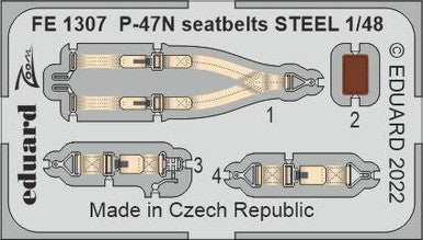 Eduard FE1307 1/48 - 1/48 Eduard P-47N Seatbelts STEEL