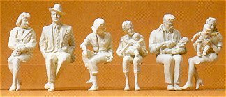 Preiser 45179 G Scale Unpainted Figures Seated Passengers