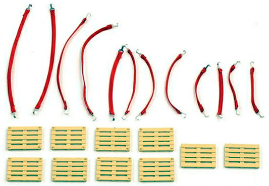 WSI 12-1024 1/50 Scale 10 Pallets And 12 Straps Of Various Sizes