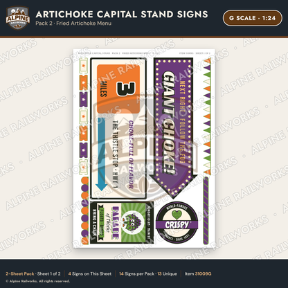 Alpine Railworks 31009G G Scale Roadside Signs - Giant Artichoke