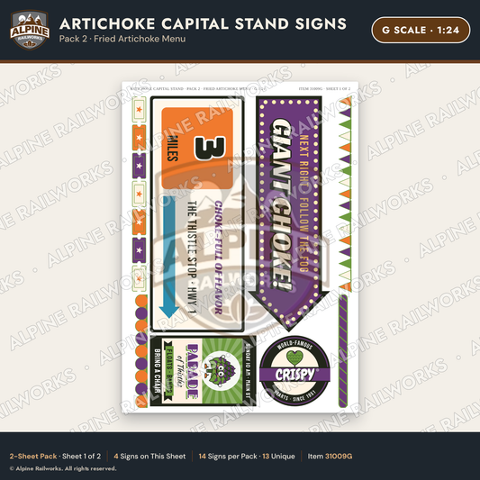Alpine Railworks 31009G G Scale Roadside Signs - Giant Artichoke