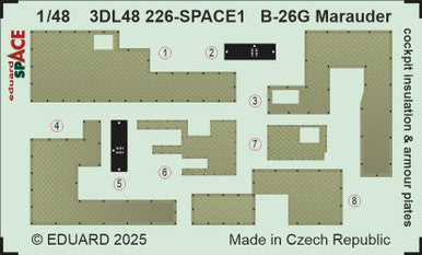 Eduard 3DL48226 1/48 B-26G Marauder Cockpit Insulation & Armour