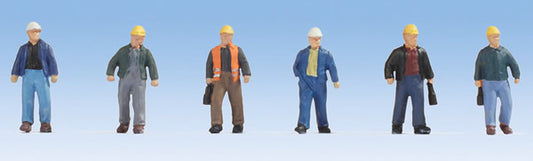 Noch 15057 HO Scale Working People -- Construction Workers pkg(6)