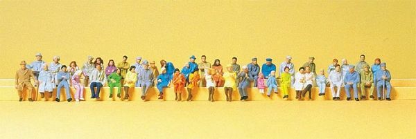 Preiser 14416 HO Scale Seated People -- Assortment pkg(48)