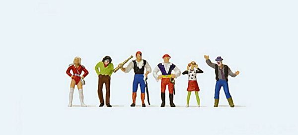 Preiser 24643 HO Scale Carnival Parade Participants -- Set #2 pkg(6)